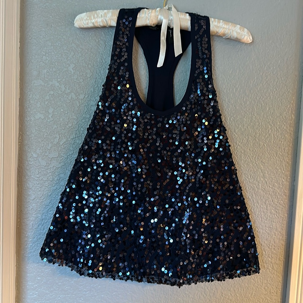 Beautiful iridescent sequined tank top.